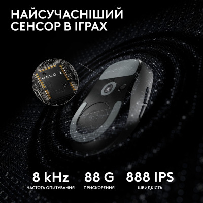 Мишка Logitech G Pro X Superlight 2 Lightspeed Wireless Black (910-006630) Вінниця - фото 10