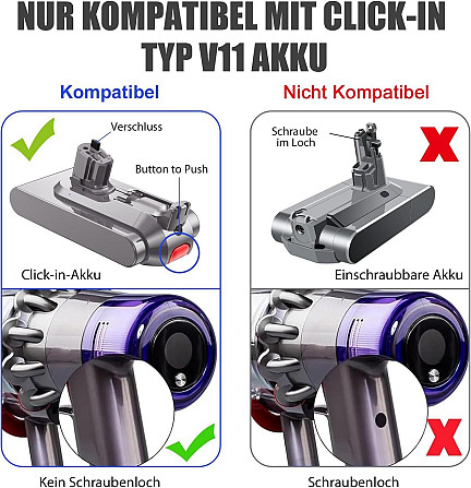 Акумулятор для Dyson V11, заміна для Fluffy, Animal Pro, Absolute Extra, Complete Extra, Torque Drive, Outsize, DOK click-in Київ - фото 3