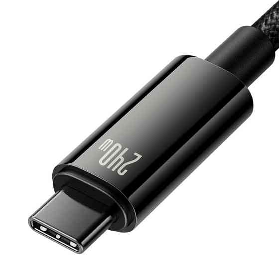 Кабель Baseus Tungsten Gold Fast Charging Data Cable Type-C to Type-C 240W 3m Black Одеса