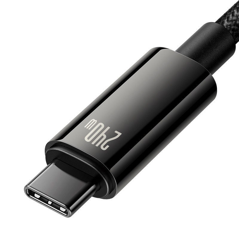 Кабель Baseus Tungsten Gold Fast Charging Data Cable Type-C to Type-C 240W 3m Black Одеса - фото 6