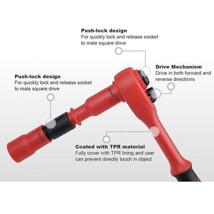 Набор изолированного инструмента TOPTUL VDE 1/4