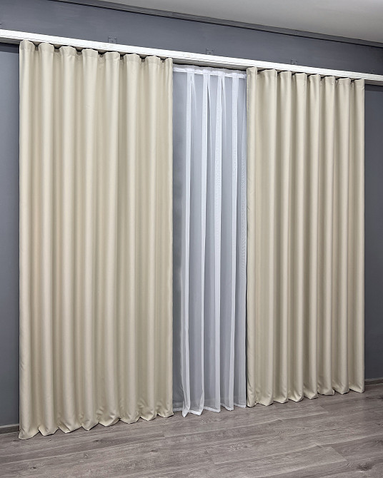 Комплект готових штор VR-Textil Блекаут Midnight № 2061ш Світло-бежевий 150х270 см 2 шт (33-1292) Київ - фото 4