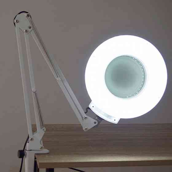 Лампа-лупа світлодіодна на струбцині Київ