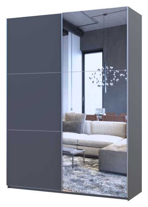 Шкаф-купе двухдверный Doros G-Caiser 160х60х240 см Графит/1 Зеркало (DRS-011032) Львов - изображение 3
