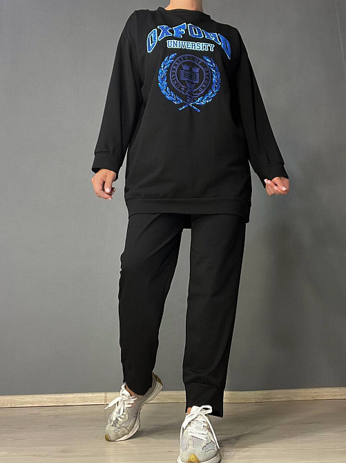 Костюм женский LSK 6011-5539 свитшот с вышивкой Oxford и джогерами черный, черный, L Киев - изображение 20
