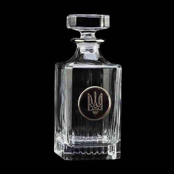 Набор для виски Шеврон МВФ Boss Crystal хрусталь (6 бокалов по 360 мл + графин 750 мл) декорирован платиной, серебром и позолотой Киев
