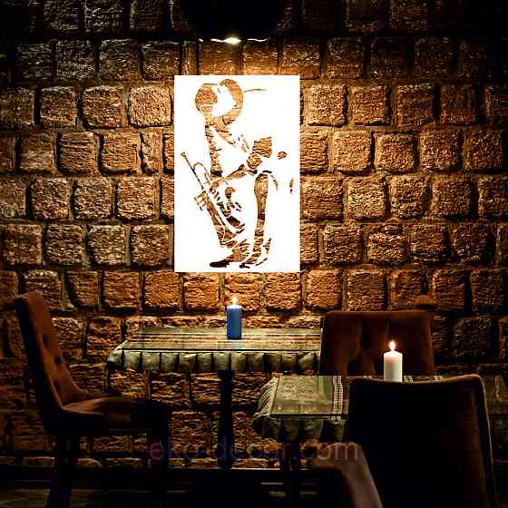 Декоративное настенное Панно «Музыкант», Декор на стену 70*44 см, Белый Киев