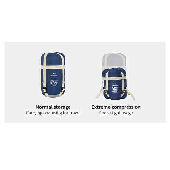 Спальний мішок Naturehike LW180 CNK2550WS026 Sunny Day PL01, (14°C) XL коричневий Київ