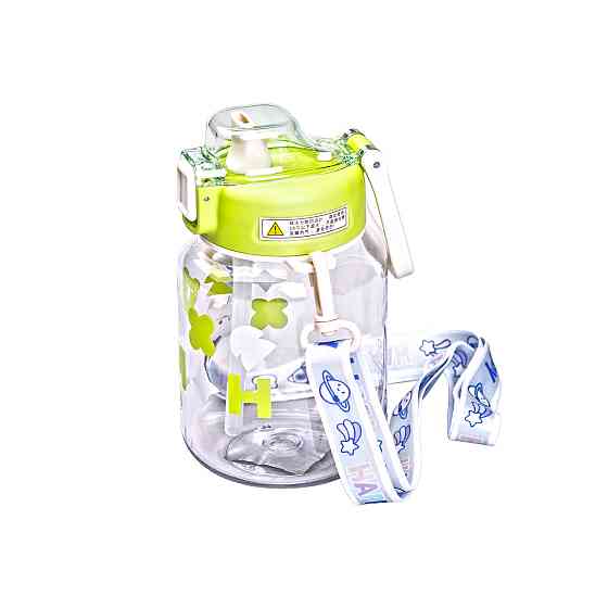 Yiwu Пляшка для води Gucgres дитяча 650 мл на ремінці зелена HP-14-43GR Коломыя