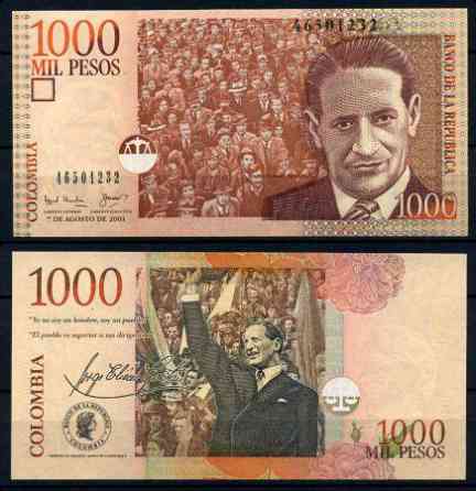 Колумбія 1000 песо 2001 UNC Полтава