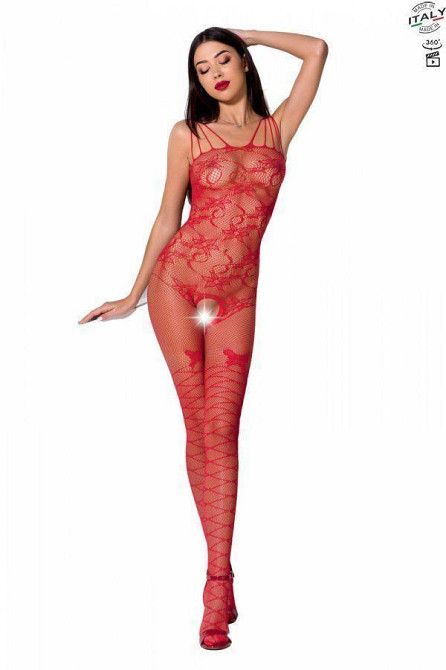 Ажурний бодістокінг з інтимними вирізами Passion BS076 red Sex Aura Київ - фото 2