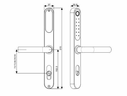Розумний дверний біометричний замок SEVEN LOCK SL-7761BF Київ - фото 3