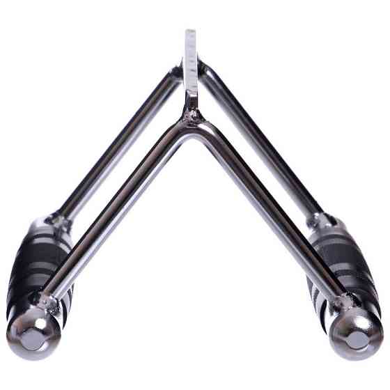 Рукоятка для тяги к животу (узкий параллельный хват) обрезиненная Zelart 2730 хром Киев