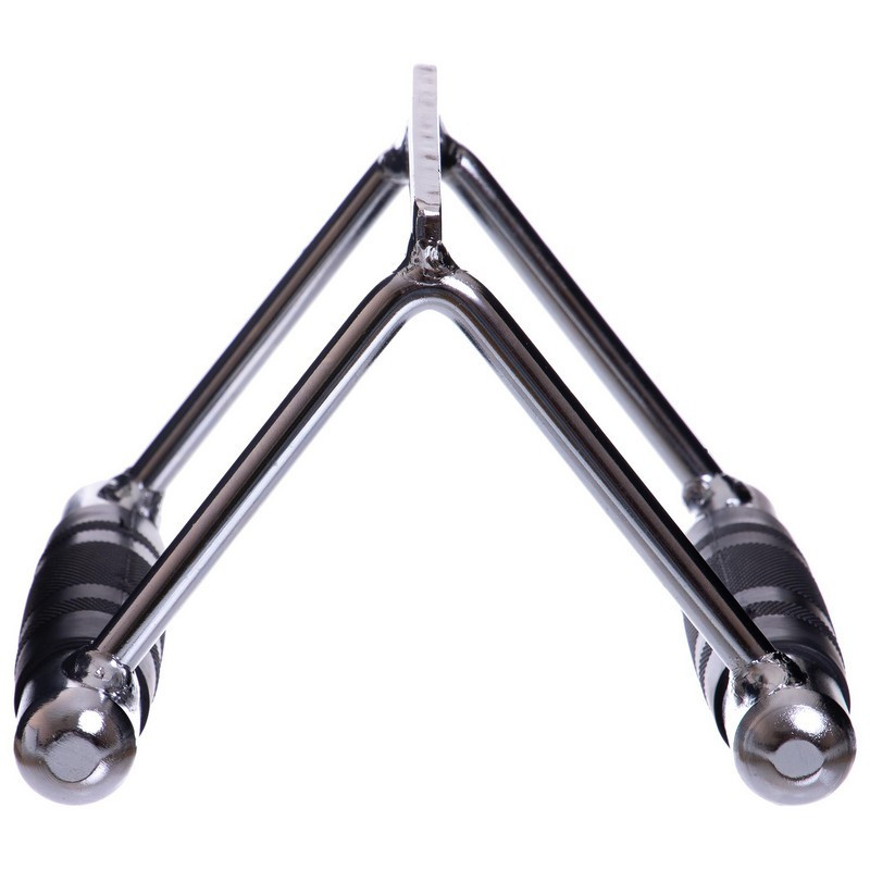 Рукоятка для тяги к животу (узкий параллельный хват) обрезиненная Zelart 2730 хром Киев - изображение 3