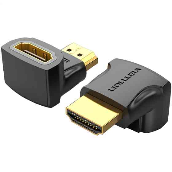 Перехідник HDMI F --> HDMI M, кут 90° 4K 60Hz PVC Vention чорний Вінниця