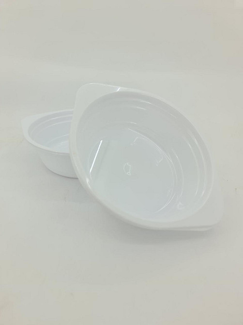 Тарілка одноразова стеклоподобная діаметр 500 мл біла (10 шт) Харків - фото 4