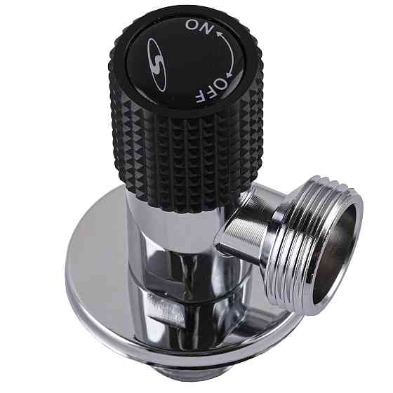 Кран кутовий кераміка SOLOMON EXCLUSIVE 1/2″X3/4″ 989 BLACK/CHROME ( 1шт.) Киев
