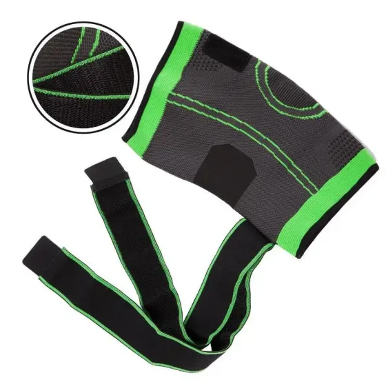 Бандаж еластичний колінного суглоба для спорту KNEE SUPPORT WN-26, Зелений L / Фіксатор колінного суглоба Київ