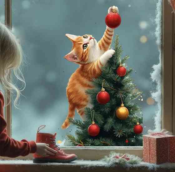 Новорічна наліпка на скло двостороння 