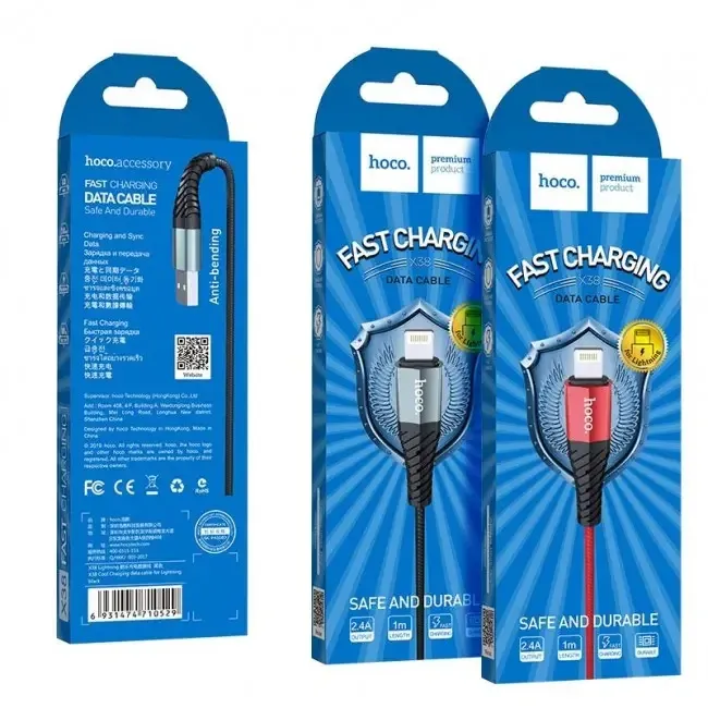 Кабель HOCO COOL DATA CABLE X38 IP Чорний, USB - Lightning Одеса - фото 4