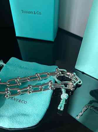 Tiffany Тиффани подвеска крупная стильная цепь / посеребрение / упакована в мешочек Tiffany Одесса