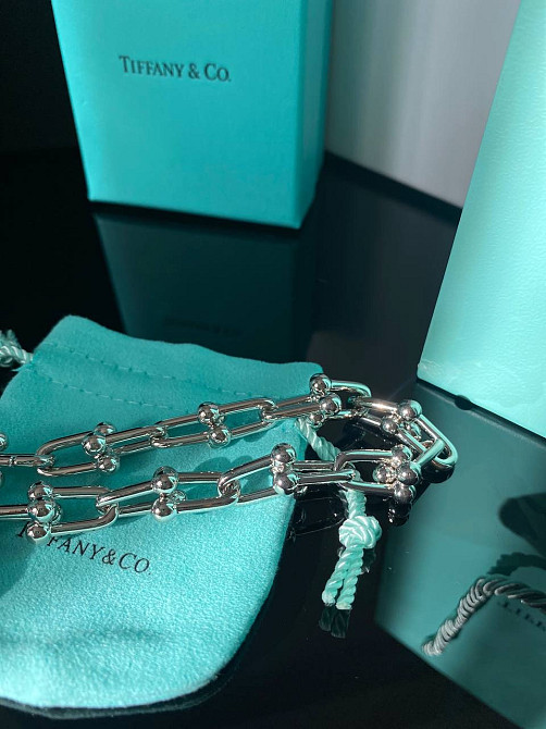 Tiffany Тиффани подвеска крупная стильная цепь / посеребрение / упакована в мешочек Tiffany Одесса - изображение 2