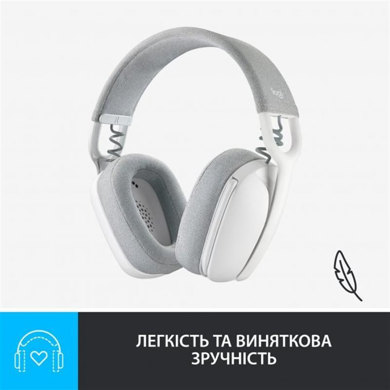 Bluetooth-гарнітура Logitech Zone Vibe 100 Wireless OffWhite (981-001219) Білий Харків - фото 18