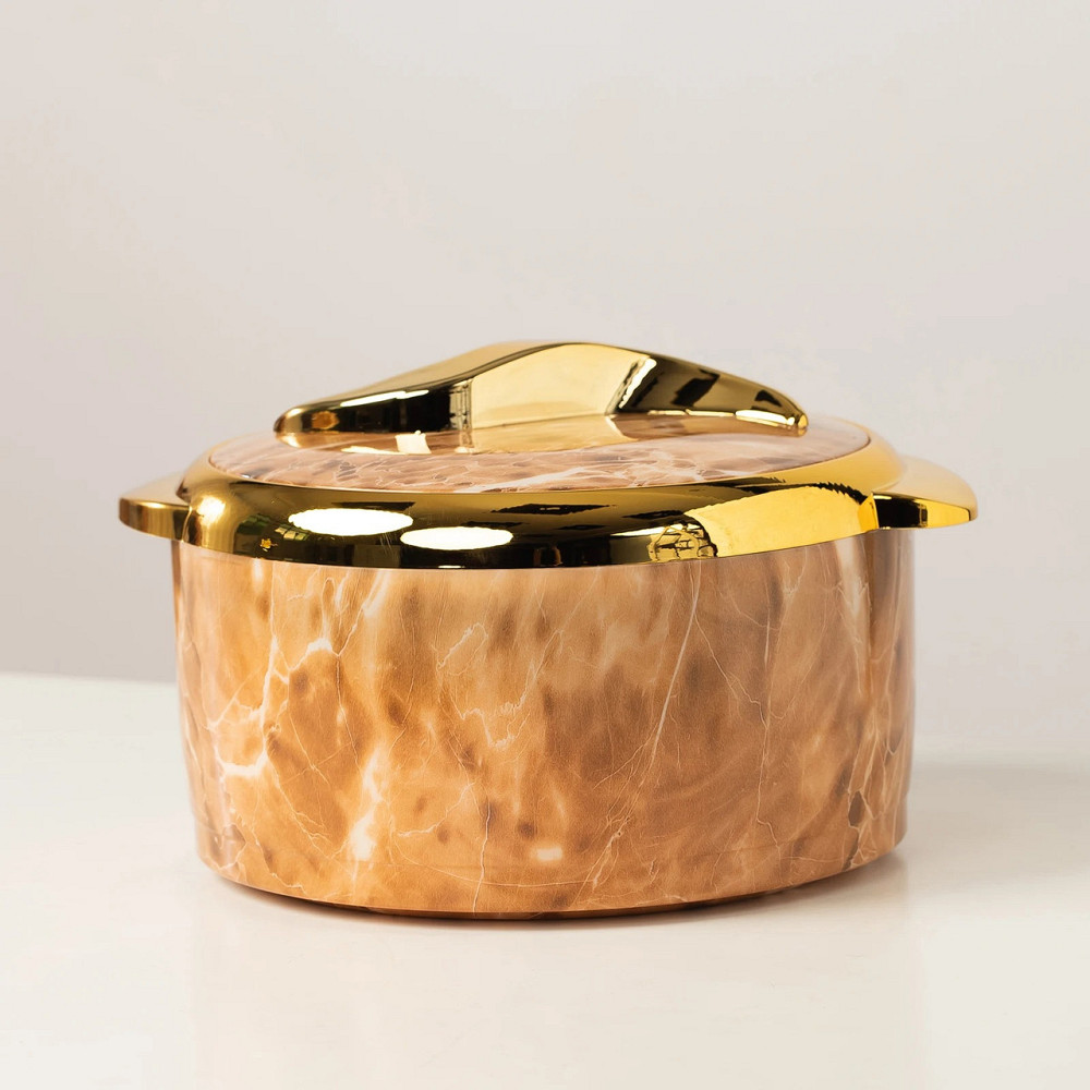 Набор термосов для еды 3в1 термоконтейнеры для сервировки стола, для хранения горячей и холодной пищи 2.5-2-1.5 л,коричневый Каменец-Подольский - изображение 4