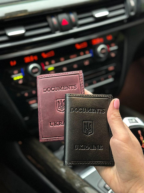 Кожаная обложка для ID паспорта и водительских прав 2186-1B Киев - изображение 3