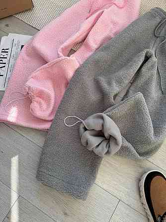 Жіночі прогулянкові теплі штани букле на флісі Сірий Одеса