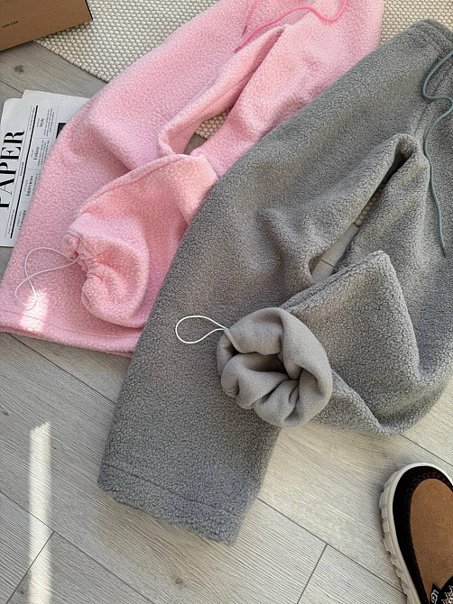 Жіночі прогулянкові теплі штани букле на флісі Сірий Одеса - фото 1