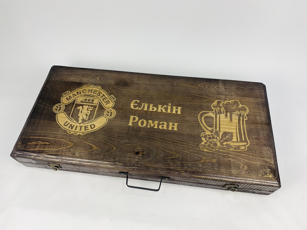 Подарунковий набір шампурів в дерев'яному кейсі для пікніка КІЗЛЯР, ручної роботи (шампура і аксесуари) HAPPY DAYS Тернопіль - фото 7