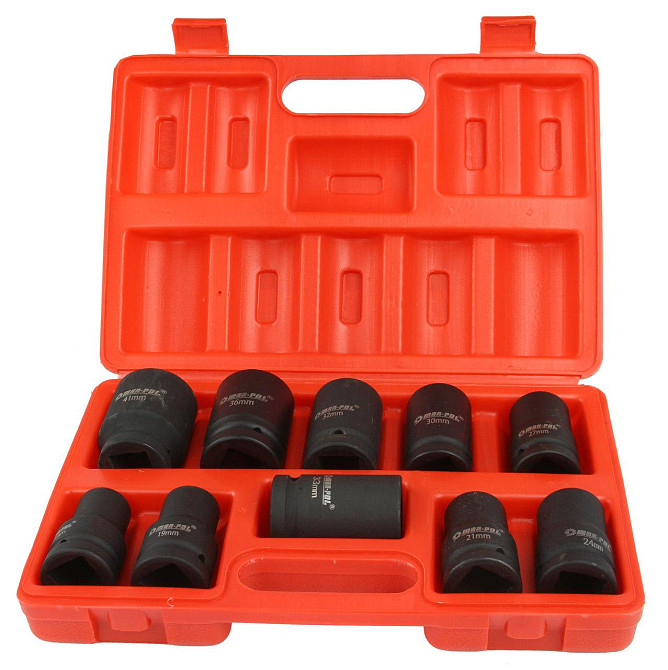 Набор ударных торцевых головок 10 элементов 17-41 мм с кейсом Mar-Pol (M58261) Нововолынск - изображение 3