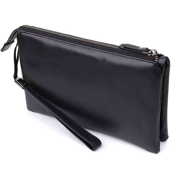 Мужской клатч из натуральной кожи Черный (Vintage) Киев