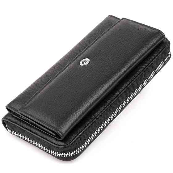 Гаманець шкіряний жіночий Чорний (ST Leather) Київ