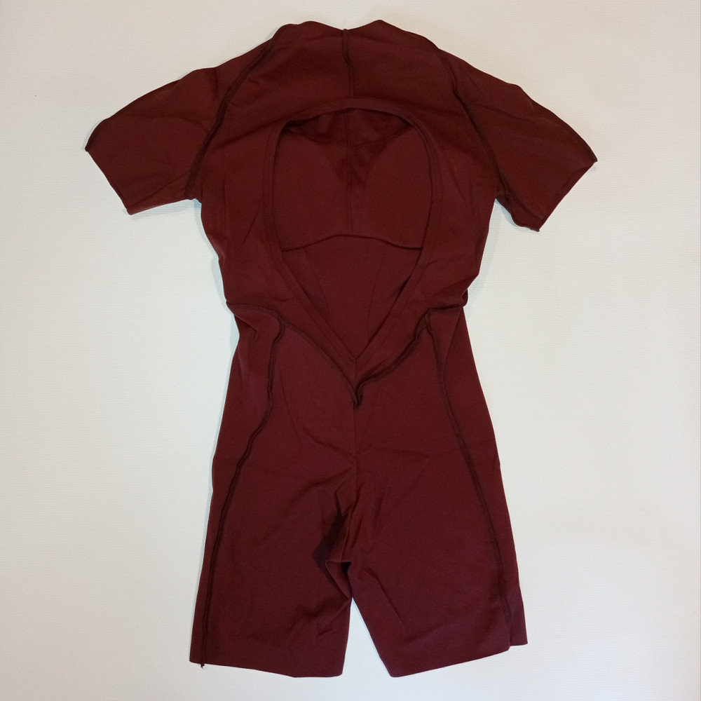 Женский фитнес комбинезон короткий с фактурными швами L Коричневый Кофе Шоколад, спортивный костюм с шортами трико боди для йоги спортзала Л Днепр - изображение 8