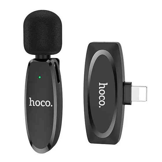 Мікрофон-петличка HOCO L15 iP Crystal lavalier wireless digital microphone Black Київ