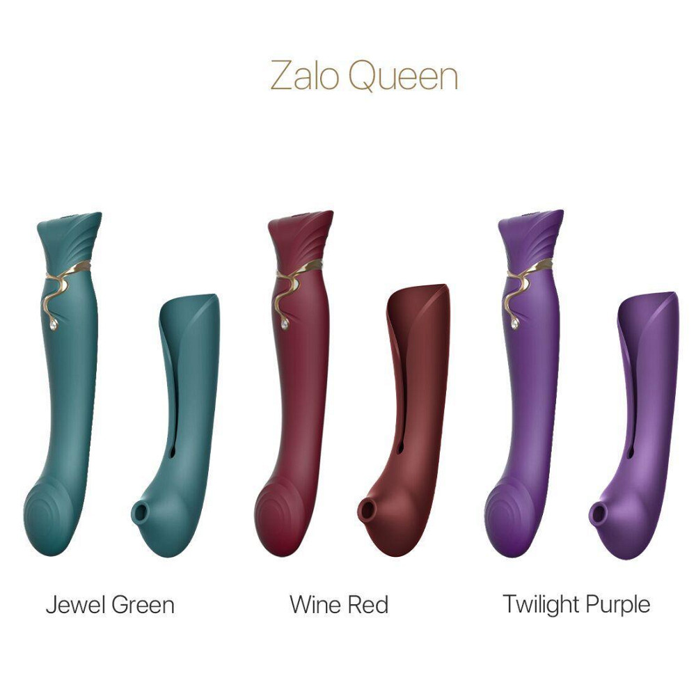 Смартвибратор 3в1 Zalo — Queen Jewel Green, пульсирующая жемчужина и вакуум, кристалл Swarovski Sex Aura Киев - изображение 9