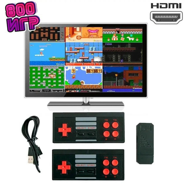 Игровая консоль приставка на подарок ребенку мужу Mini Game Box D600 HDMI, Приставка JZ-414 с ретроиграми Киев - изображение 4