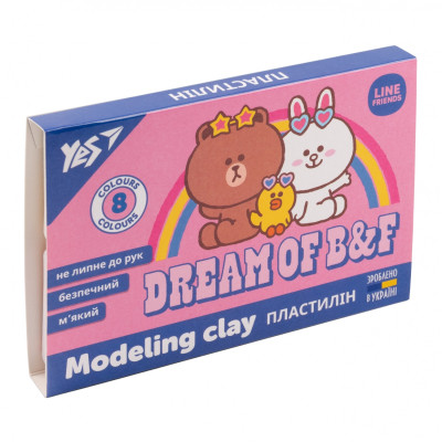Пластилин Yes Line Friends 8 цветов 160 г (540631) Винница - изображение 1