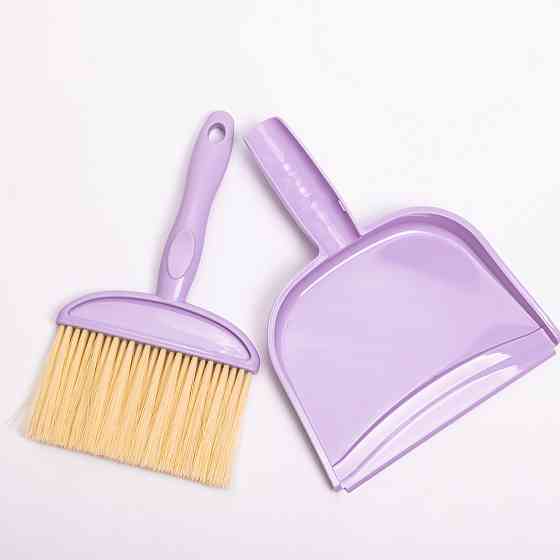 Щітка з совком для підлоги, пластиковий набір, фіолетова Київ