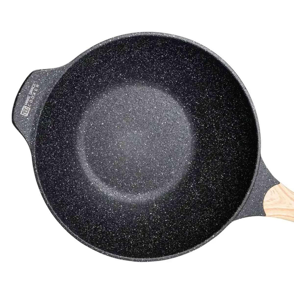 Алюминиевая сковорода 5,8 л, мраморное антипригарное покрытие, Ø 32 см, с лопаткой для приготовления MGC HP-4-449 Киев - изображение 5