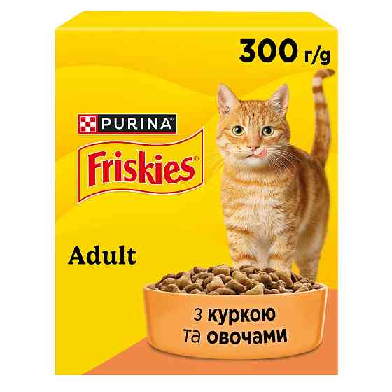 Сухий корм FRISKIES для дорослих котів, з куркою та овочами, 300 г Київ