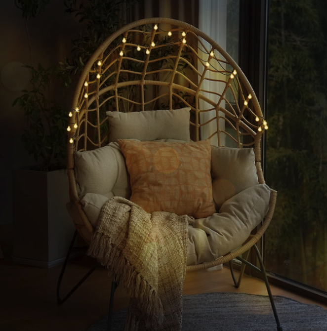Крісло-кокон ротангове Di Volio Alcamo для відпочинку бежевий Киев - изображение 3