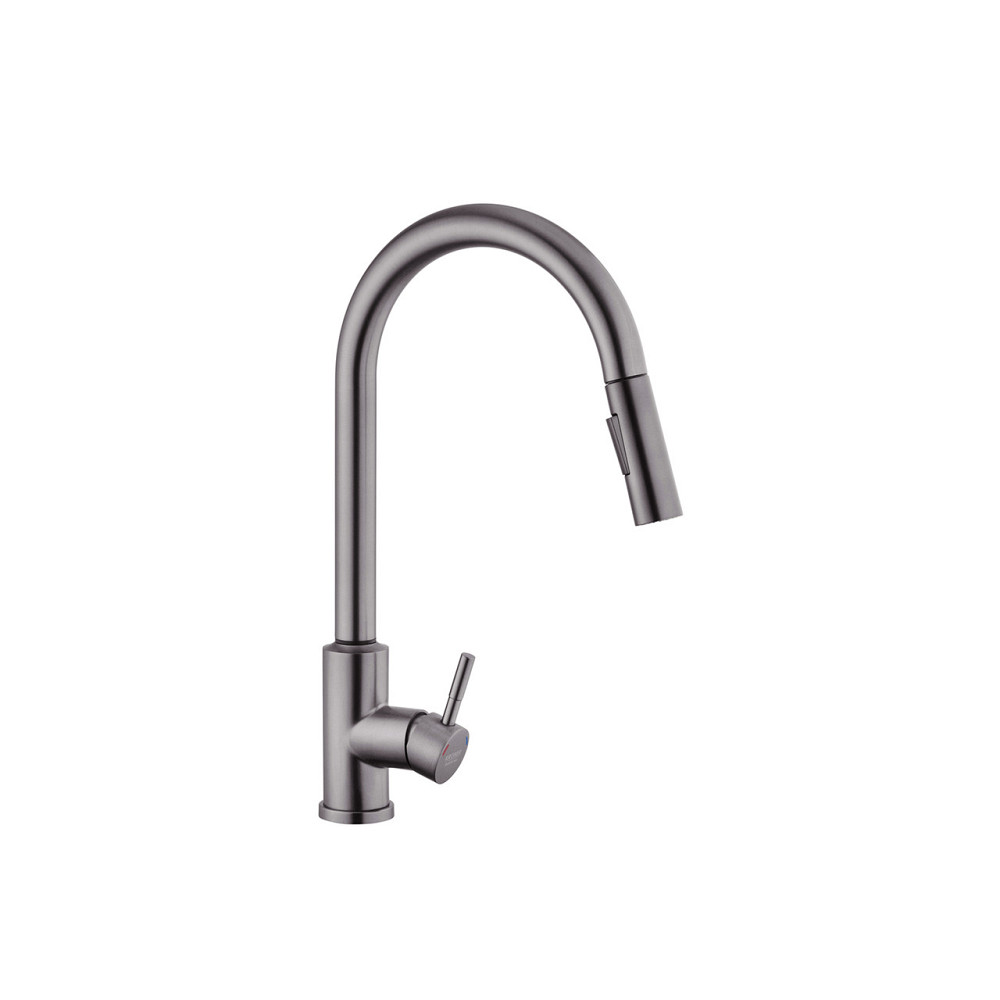 Змішувач для кухні з висувним виливом Kroner KRP Edelstahl Klassisch - PVD03916 сенсорний Київ - фото 4