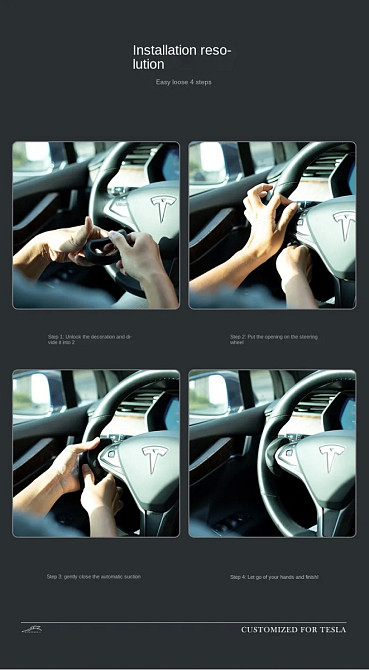 Противага на кермо автопілота FSD фіксатор для Tesla Model S/X до 2020 року включно (Чорна) Николаев - изображение 4