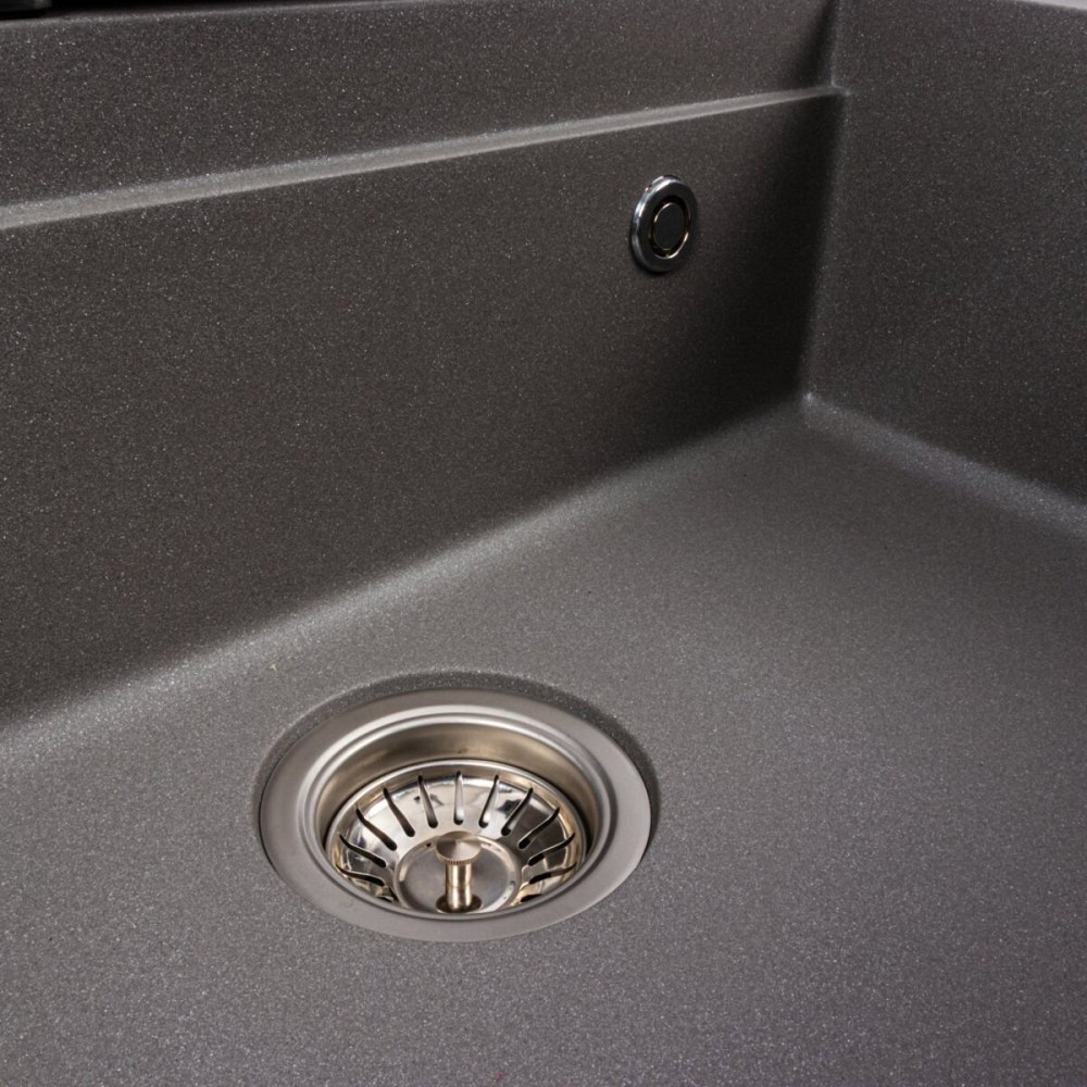 VALESO Гранітна мийка VALESO IRENA 6846 матова Сірий мусон Коломия - фото 16