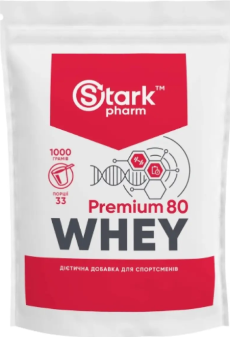 Сироватковий протеїн Stark Pharm Stark Whey 80 1000g персик-ваніль Київ - фото 3