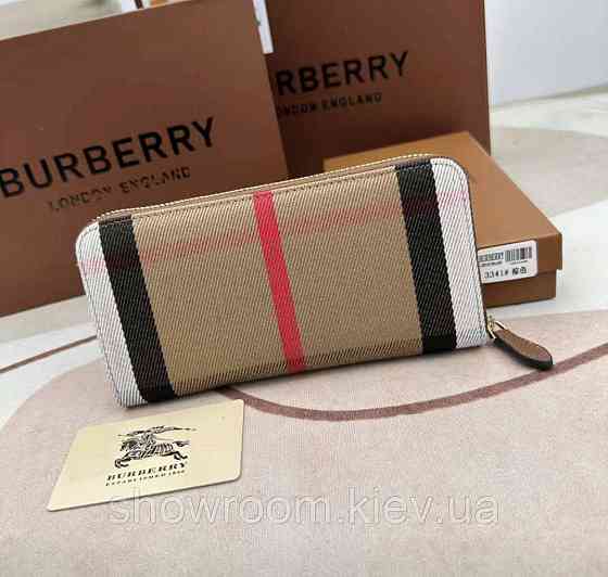 Жіночий шкіряний гаманець Burberry (3341) brown Київ