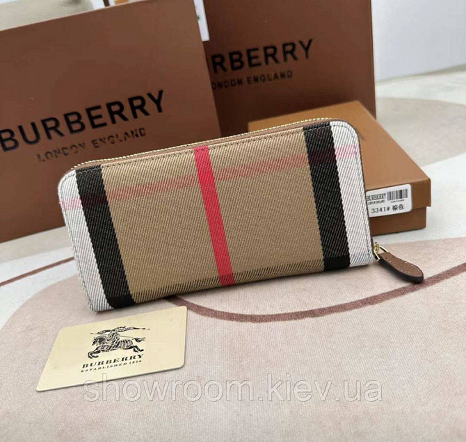 Жіночий шкіряний гаманець Burberry (3341) brown Київ - фото 2